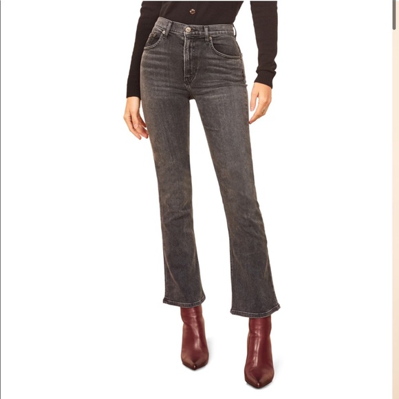 Reformation | Jesse High Crop Boot Jeans Black 26 - Picture 3 of 7